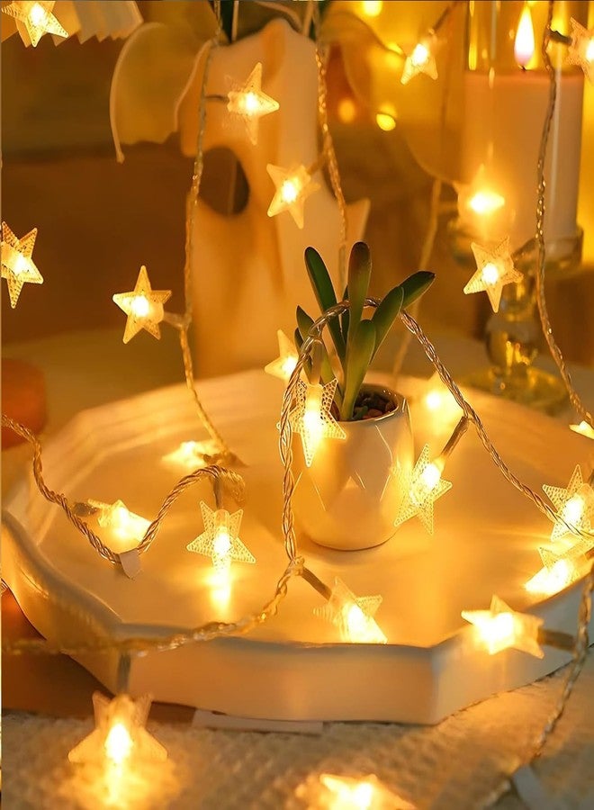 Lexton Small Star Shaped 20 Led Fairy String Light | Suitable for Home & Outdoor Decoration, Diwali, Christmas, Wedding, Party, Festival (Pack of 1, Warm White) - Image 1
